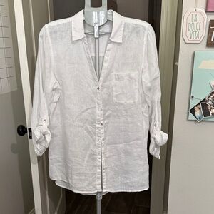 Sigrid Olsen White Button Down Shirt